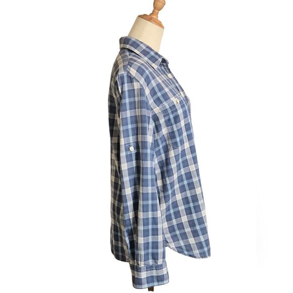 Lauren Ralph Lauren Blue and White Plaid Button-Up Shirt - Picture 3 of 6